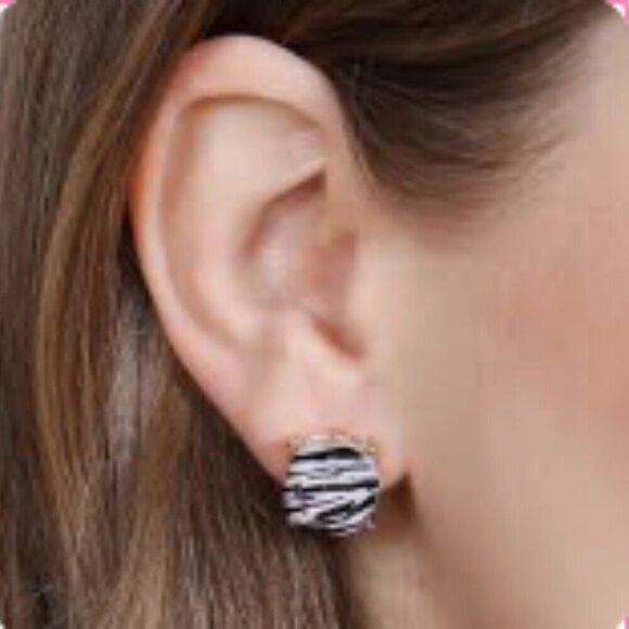 Purple Large Stud Earrings - Picture 2 of 6